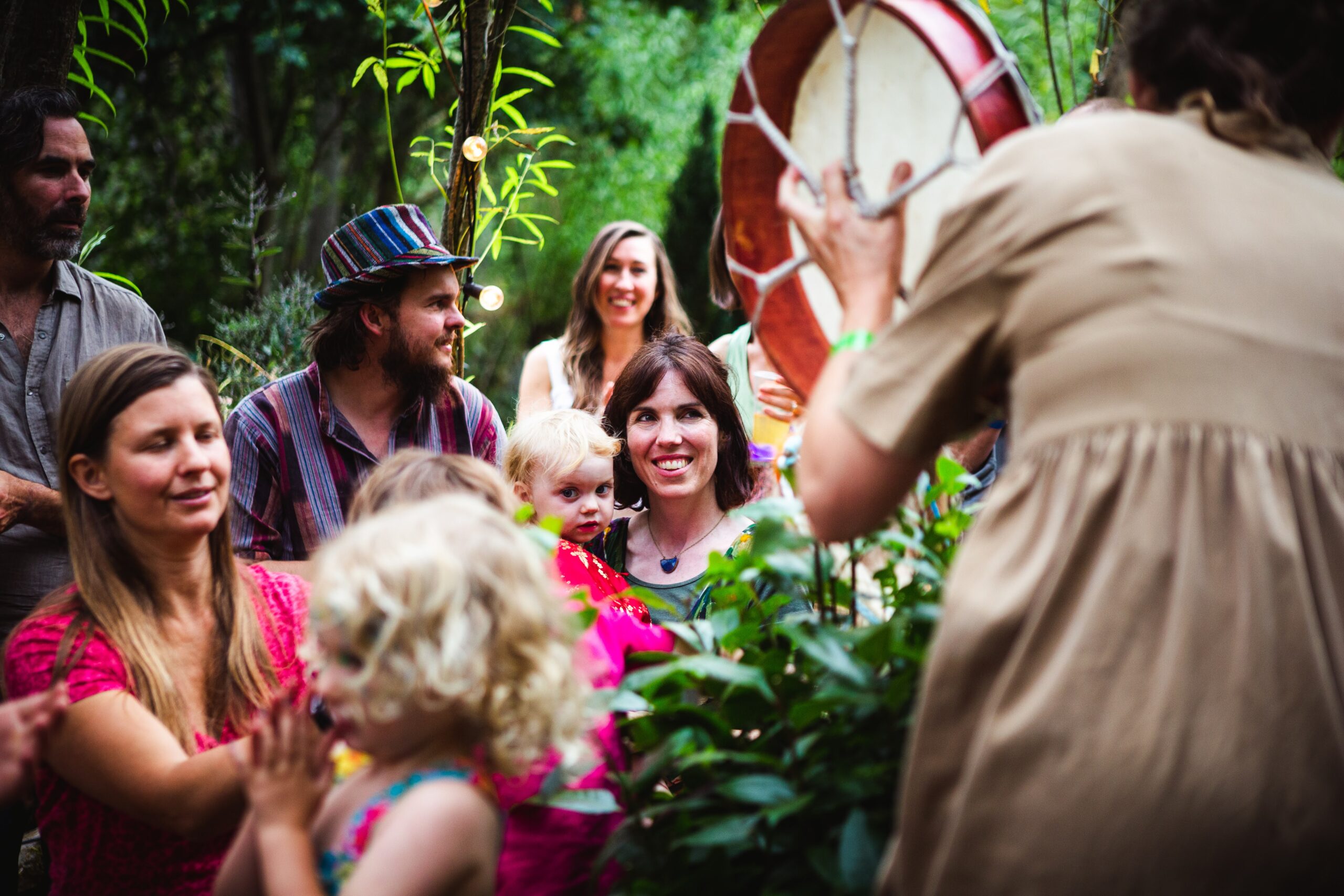 Families enjoying the natural surroundings at Wildlings Festival
